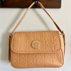 Christian Lacroix Beige Embossed Shoulder Bag